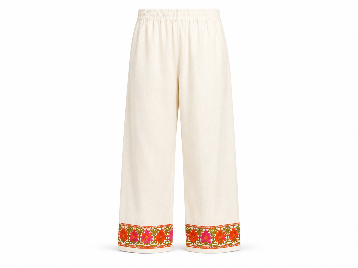 Noor : Kashmiri Aari embroidery summer Co-Ord Set | Light Gray